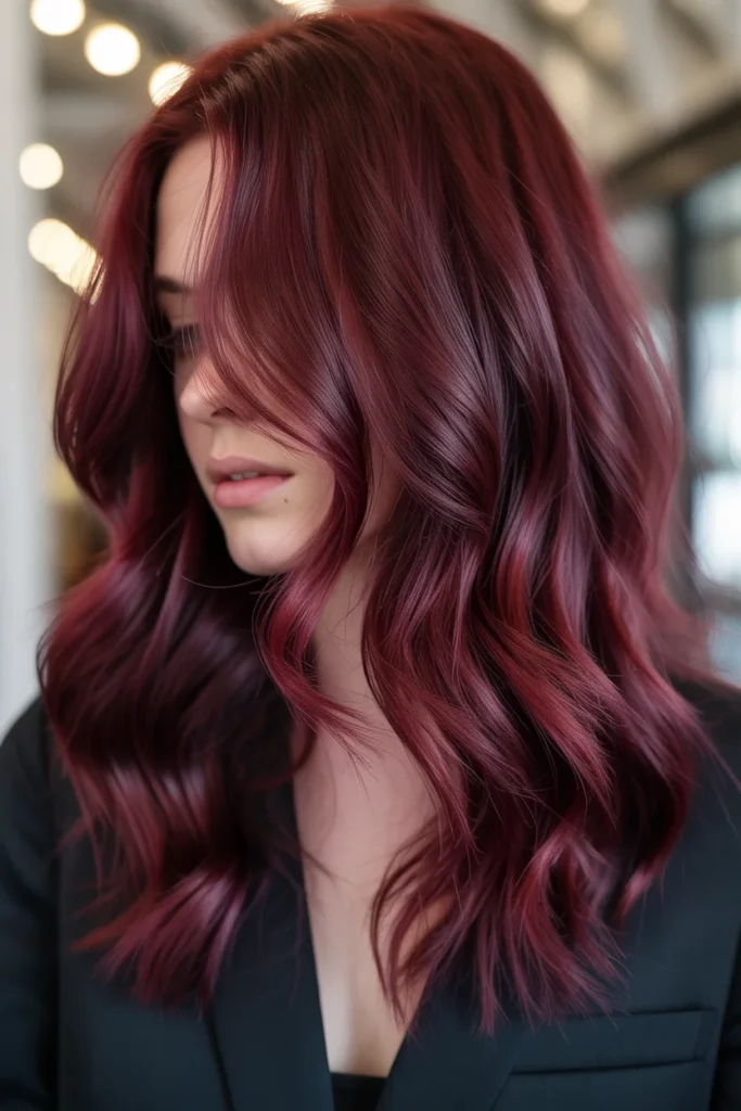 Winter Hair Color Burgundy Wine
