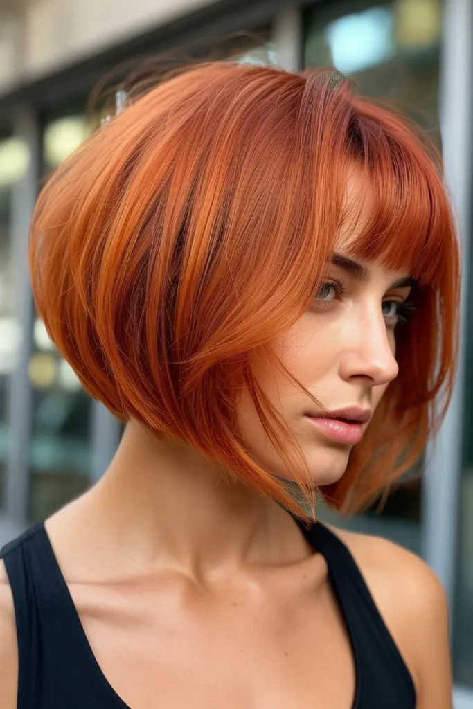 Burnt Orange Stacked Bob