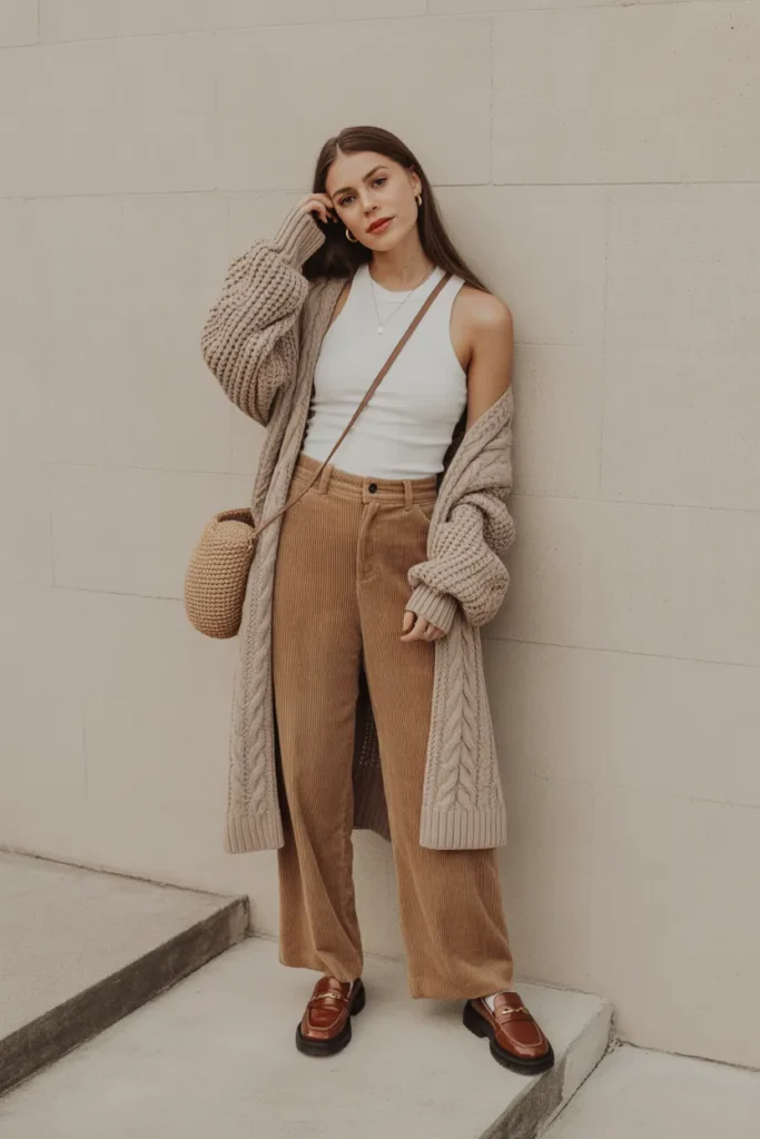 Cable Knit Cardigan Cozy Layers