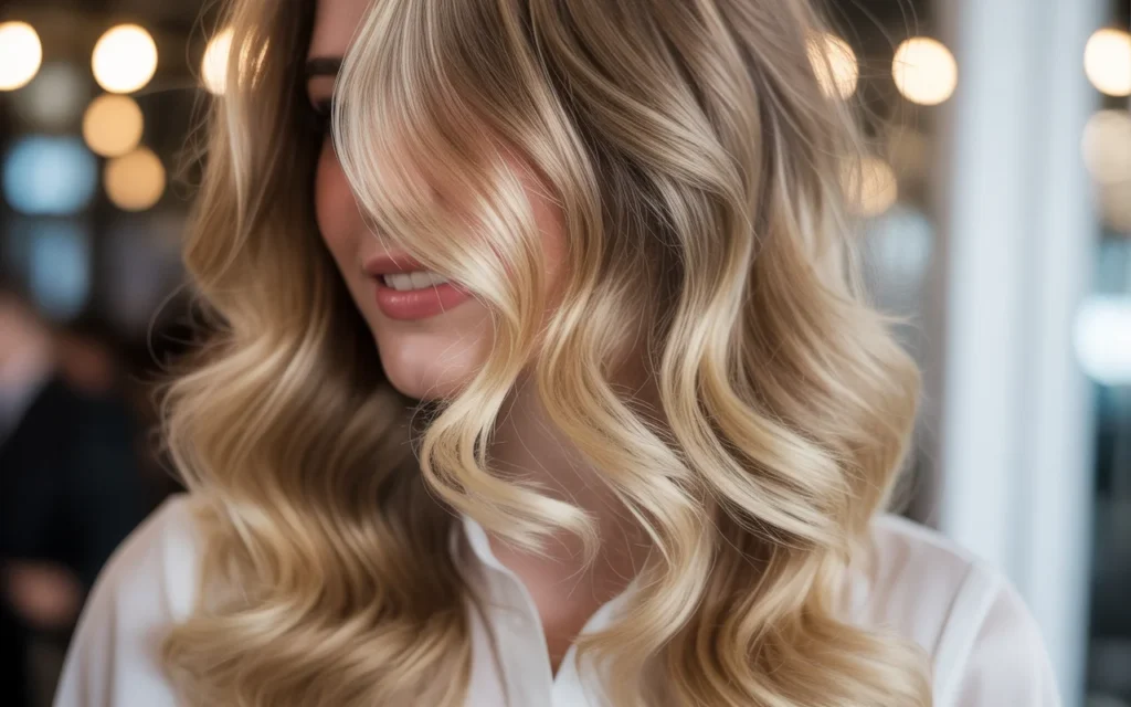 Blonde Hair Color Ideas Champagne Blonde Balayage Waves