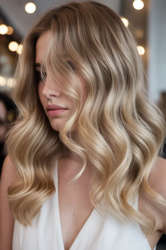 Champagne Blonde Balayage Waves