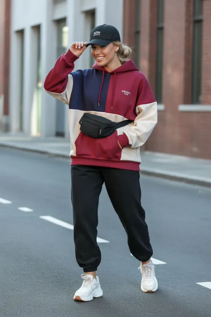 Colorblock Hoodie Pop of Color