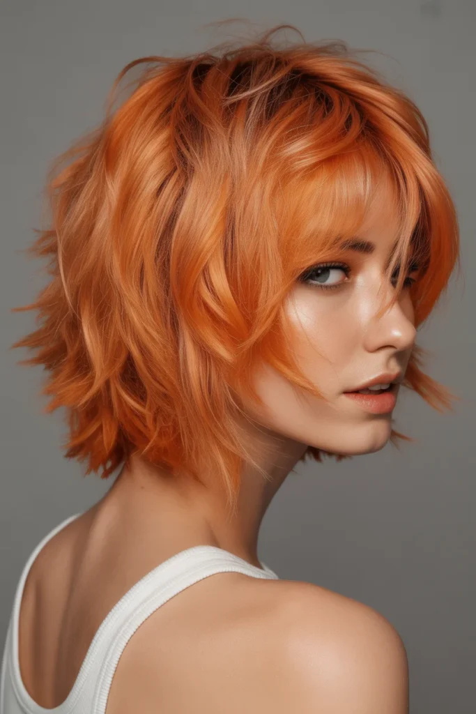 Copper Penny Shaggy Bob