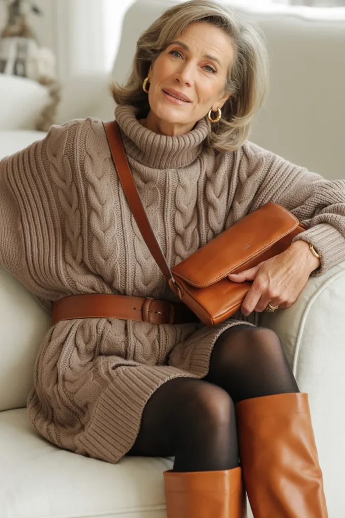 Cozy Chunky Knit Sweater Dress