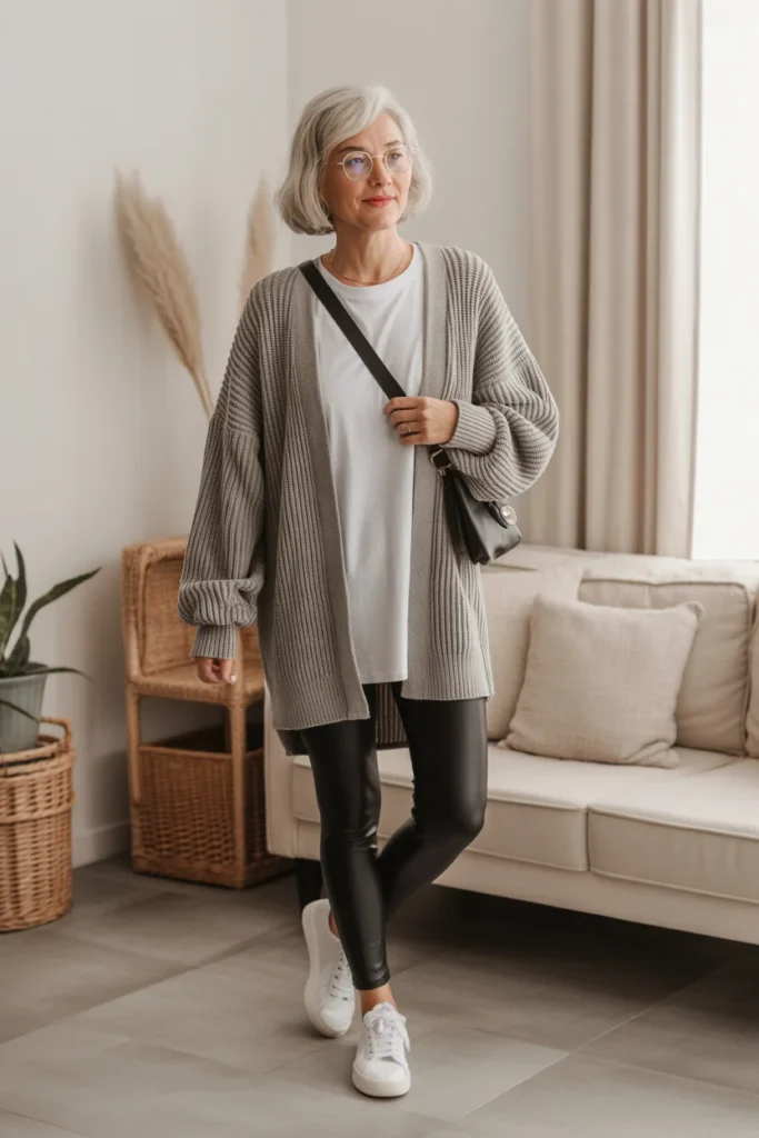 Cozy Oversized Cardigan with Leggings