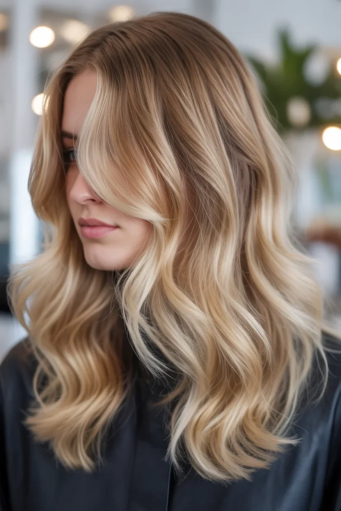 Creamy Blonde Balayage with Soft Roots