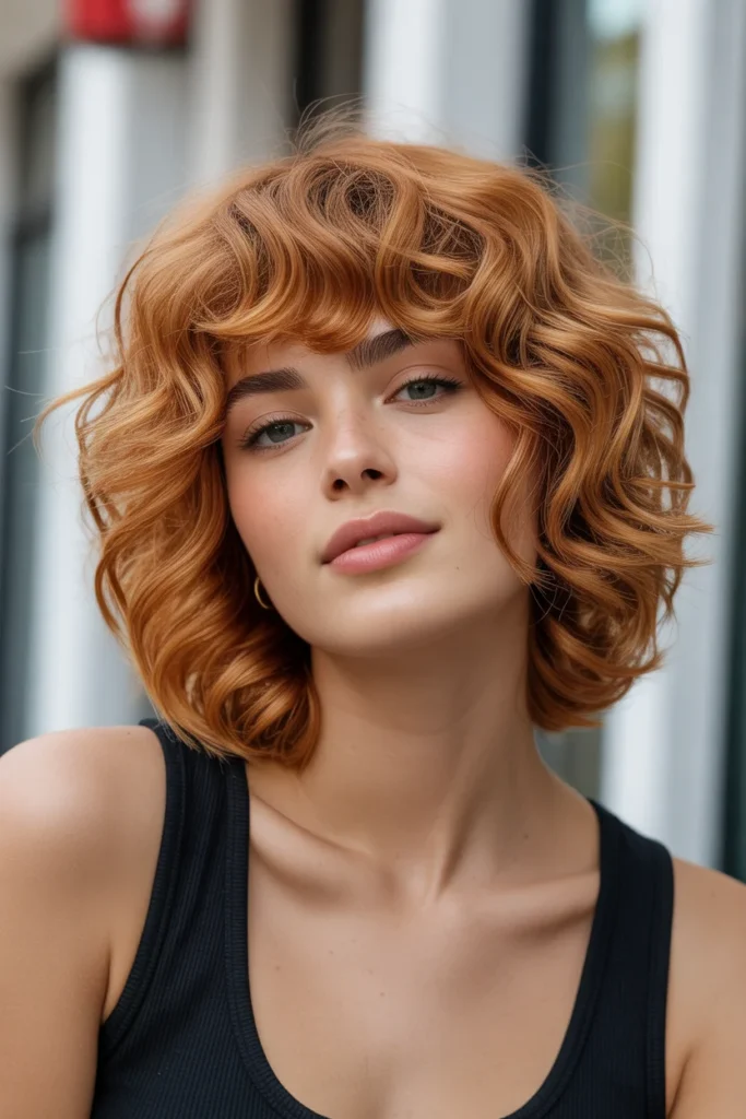 Curly Fringe with Mid-Length Waves
