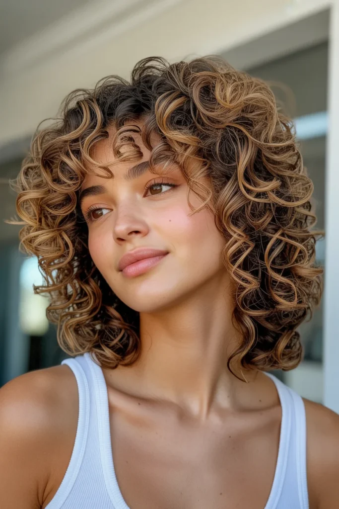 Curly Shoulder-Length Cut