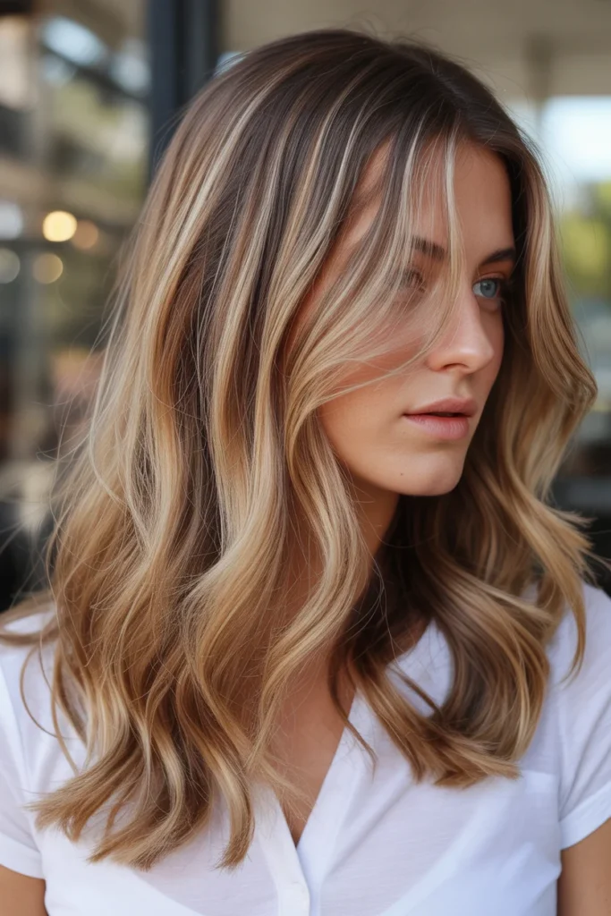  Dirty Blonde with Caramel Highlights
