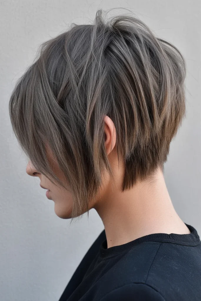 Edgy Layered Bob with Undercut Detail