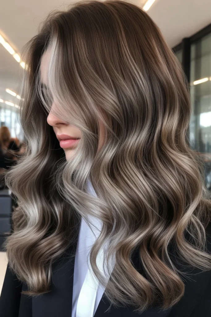 Highlighted Hair Colors Icy Ash Brown Highlights