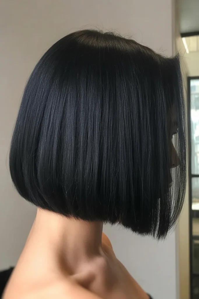 Jet Black Sleek Lob