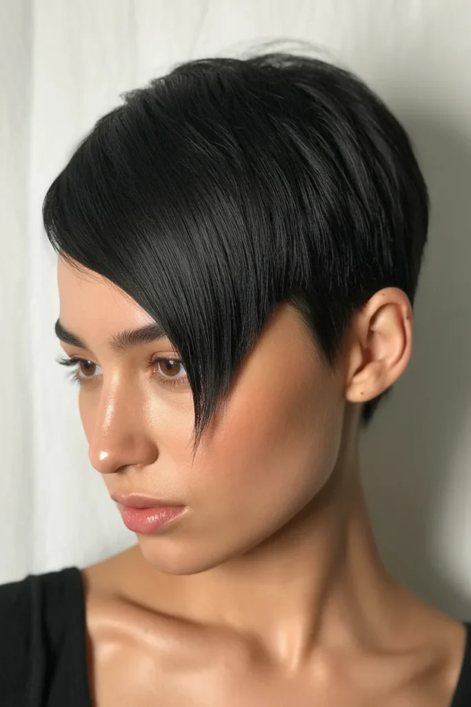 Jet Black Sleek Pixie
