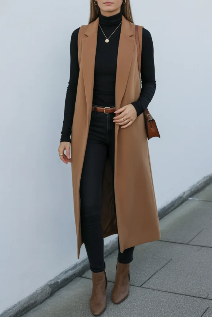  Long Vest with Layered Basics