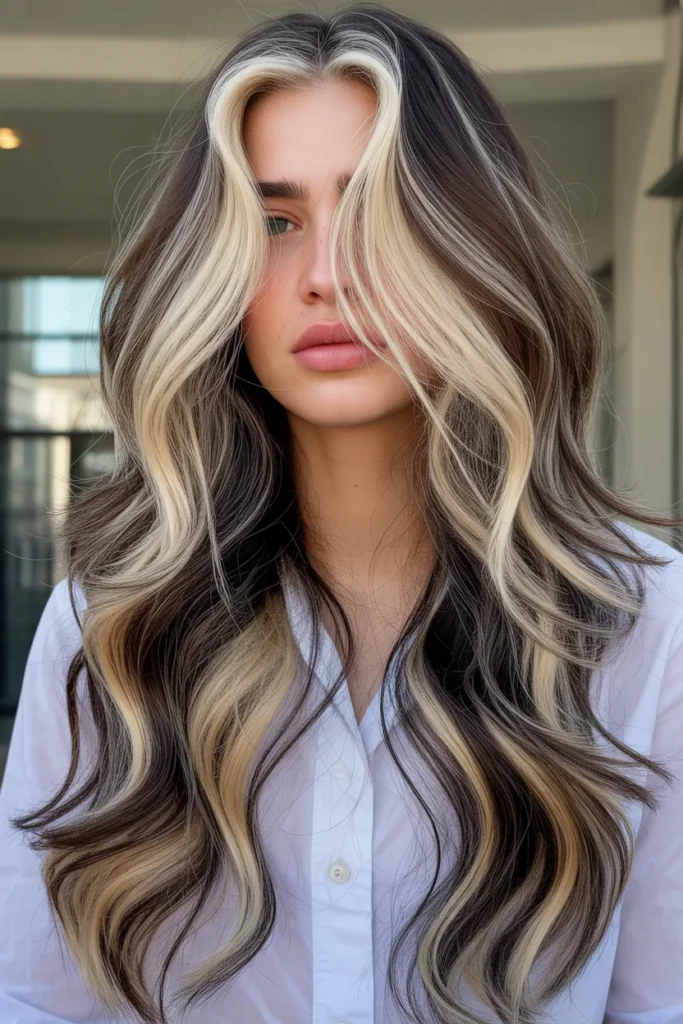 Long Wavy Cut with Money Pieces