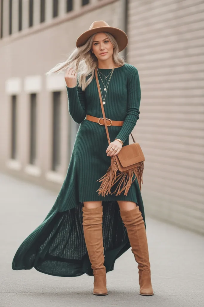 Maxi Sweater Dress and Boots