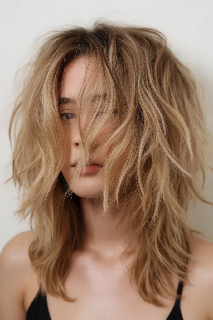 Messy Shoulder-Length Shag