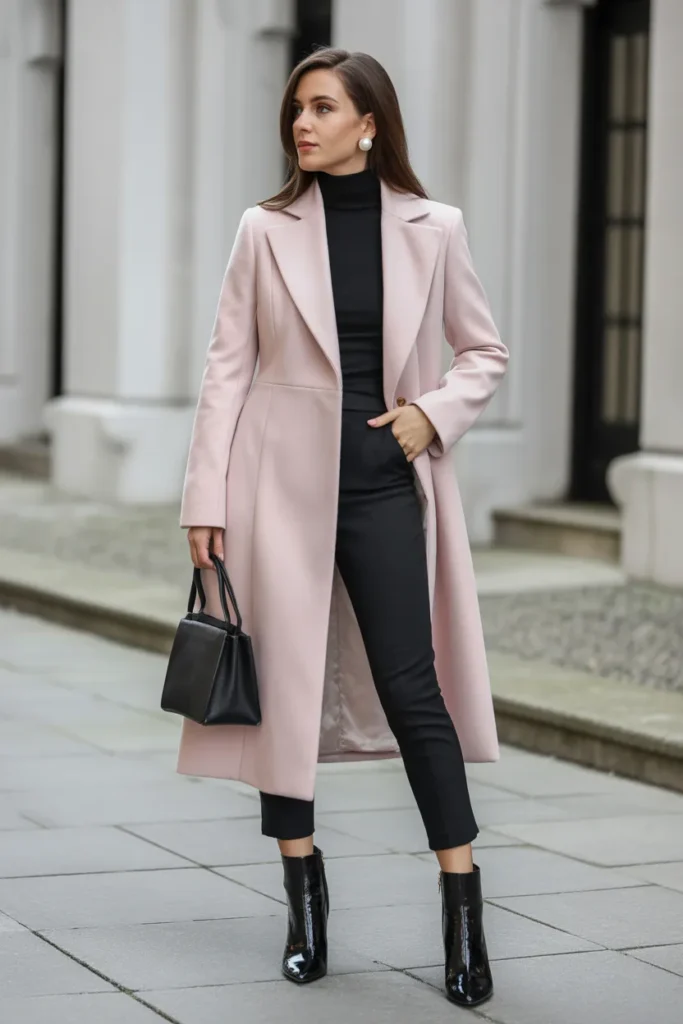 Midi Coat with Turtleneck and Boots