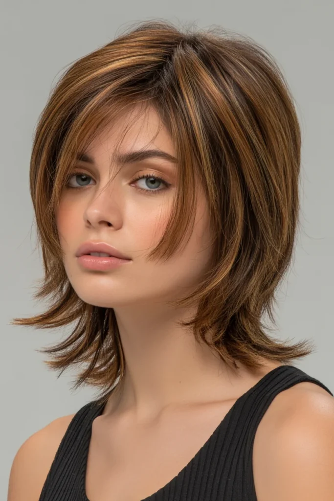 Modern Mullet at Medium Length with Soft Edges