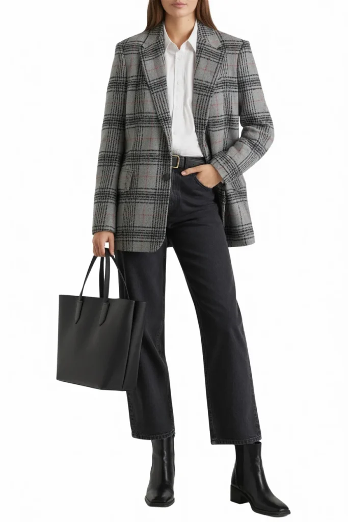 Plaid Blazer with Jeans