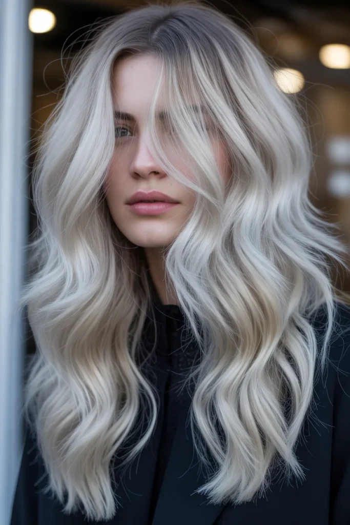 Platinum Ice Blonde Balayage