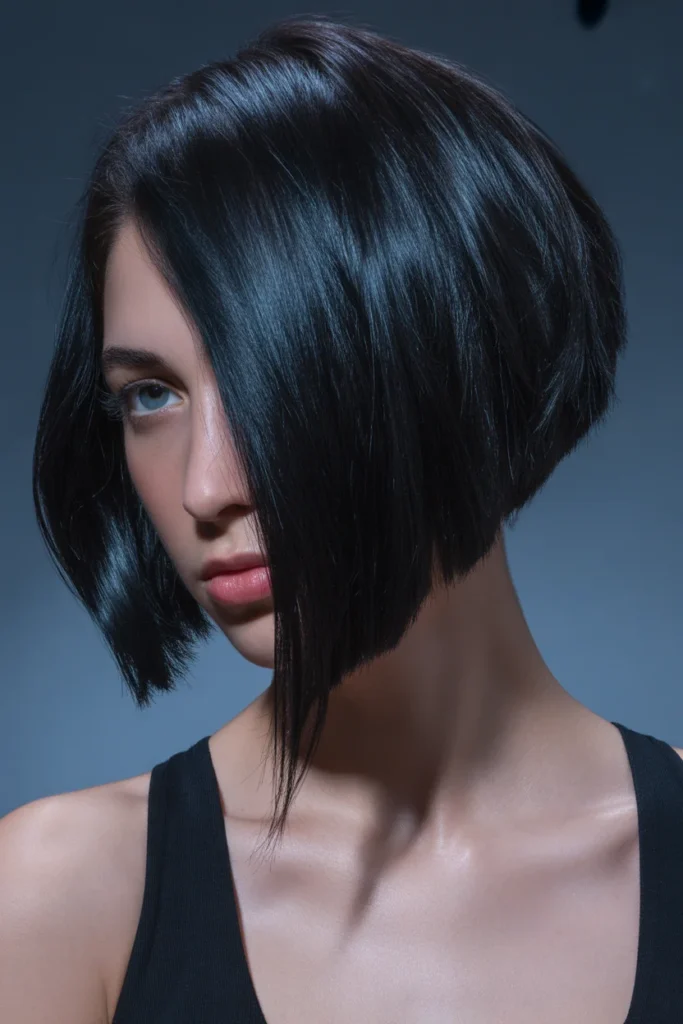 Raven Black Asymmetrical Bob