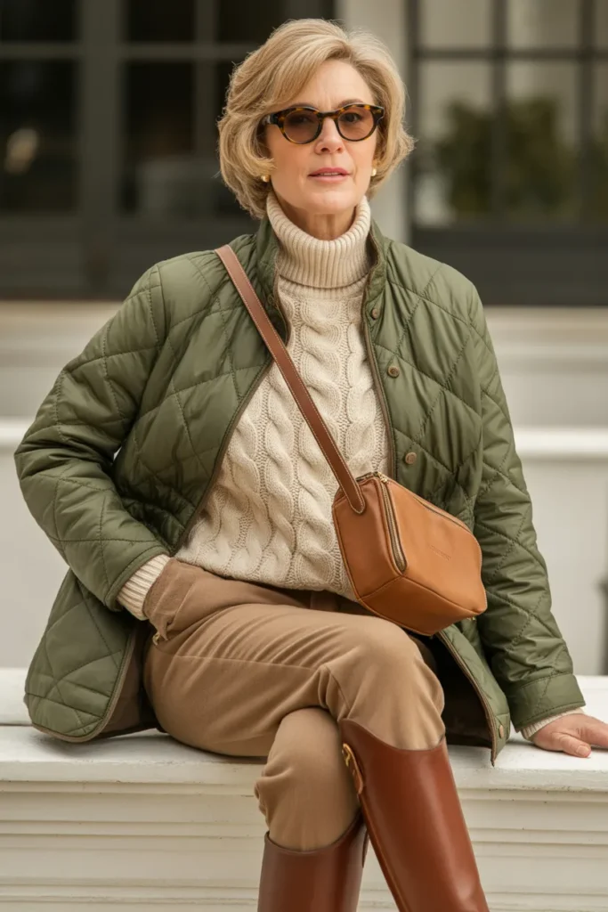 Refined Quilted Jacket and Tailored Pants