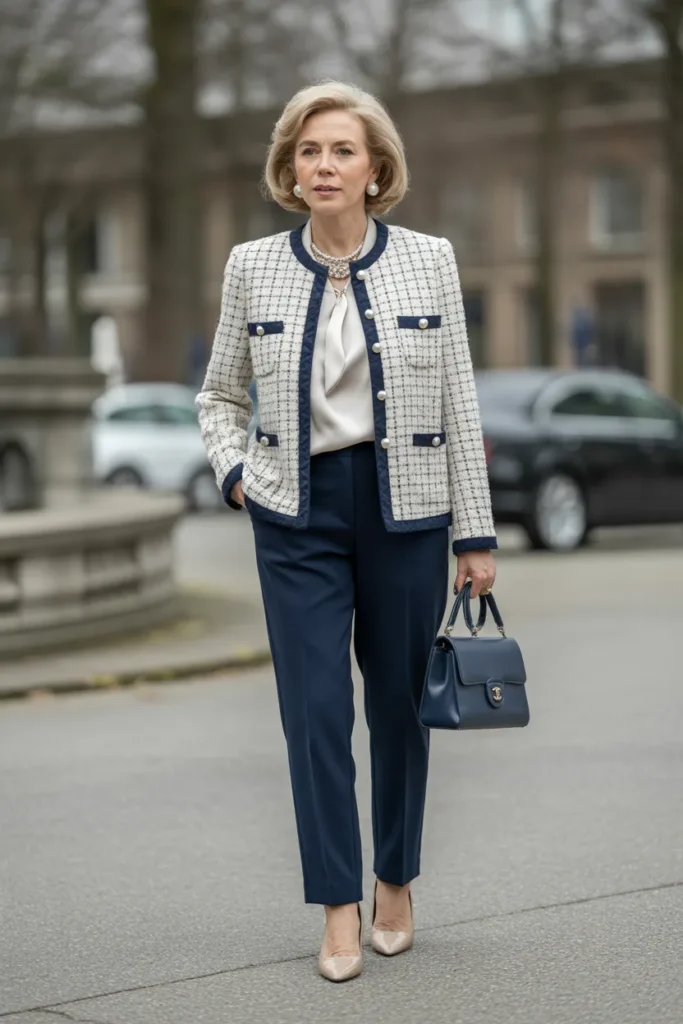  Refined Tweed Jacket with Pearl Details