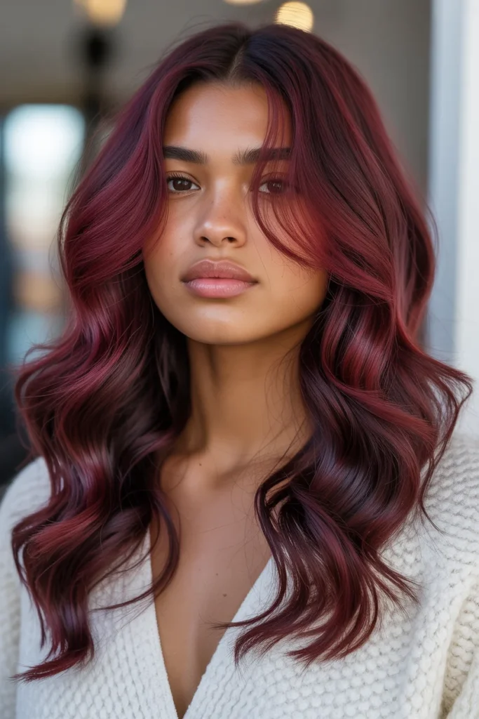 Rich Burgundy Waves