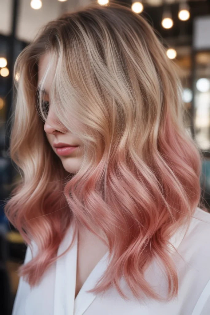 Rose Gold Blonde Balayage