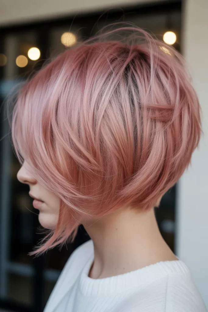 Rose Gold Stacked Bob