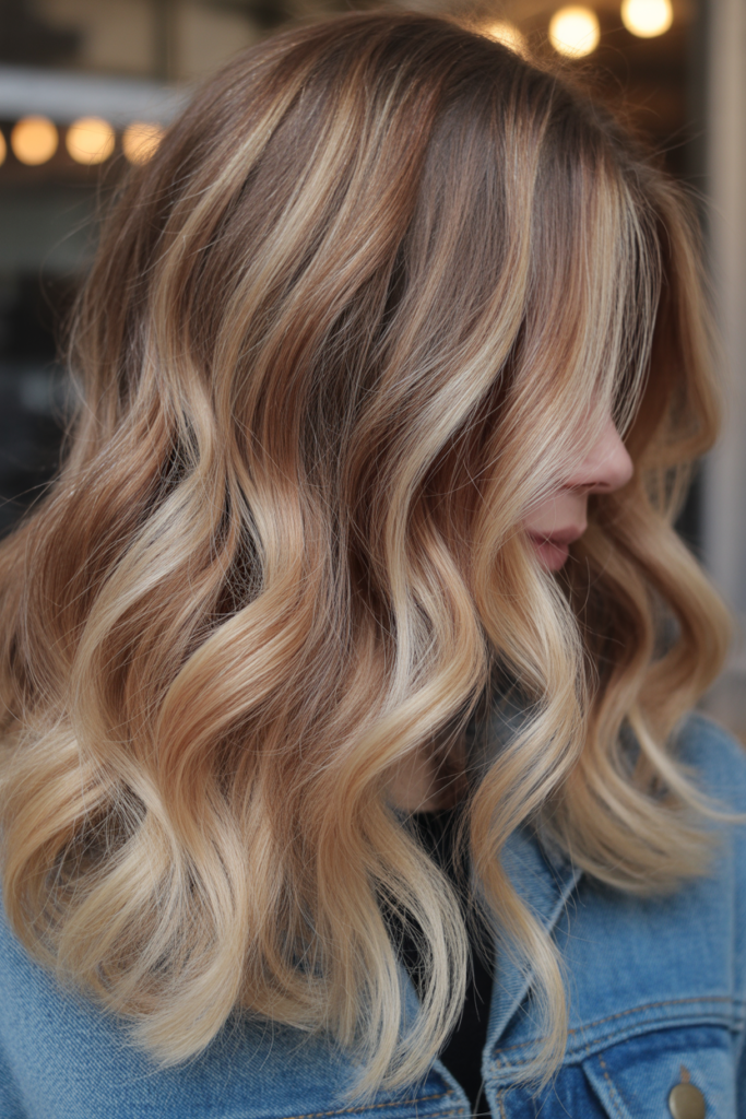 Sandy Blonde with Caramel Swirls