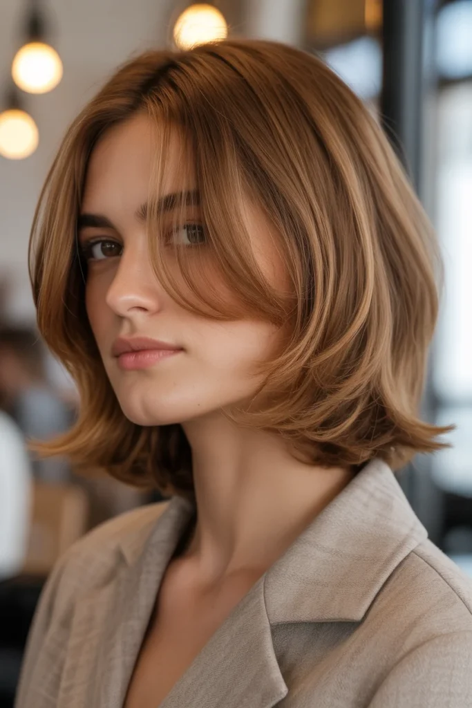 Shoulder-Length Cut with Curved Layers