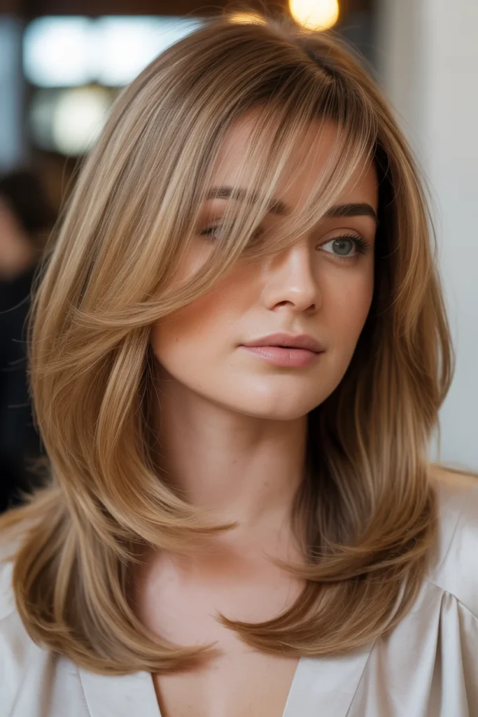 Side-Swept Bangs with Layers