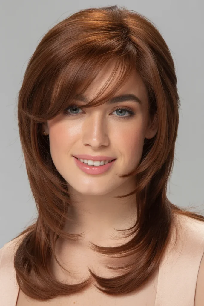 Side-Swept Bangs with Long Layers