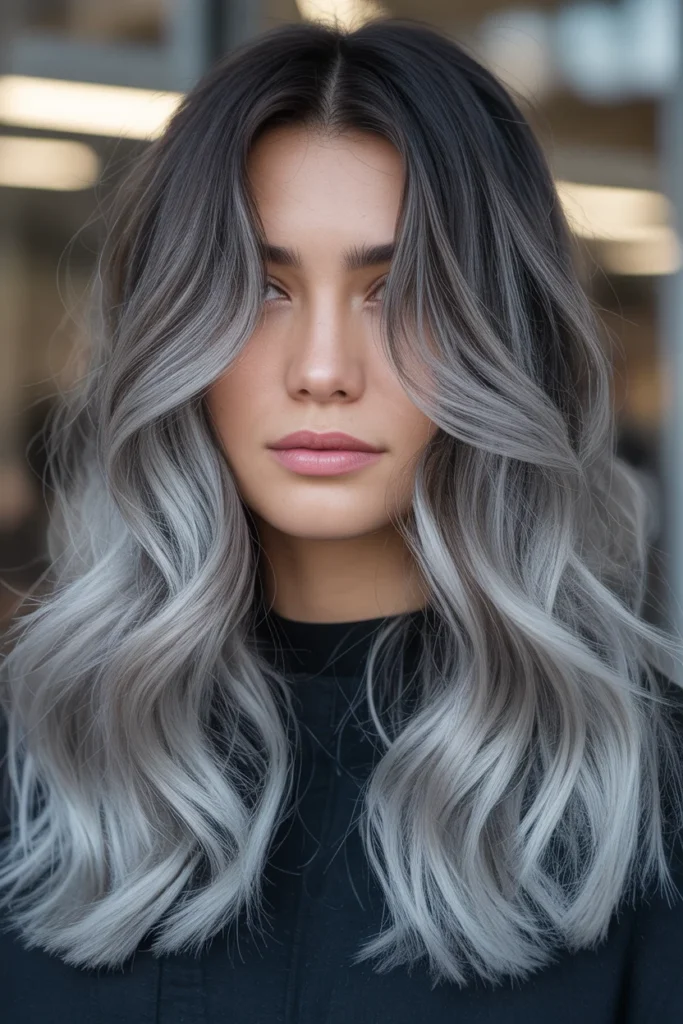 Silver Storm Balayage Ombre