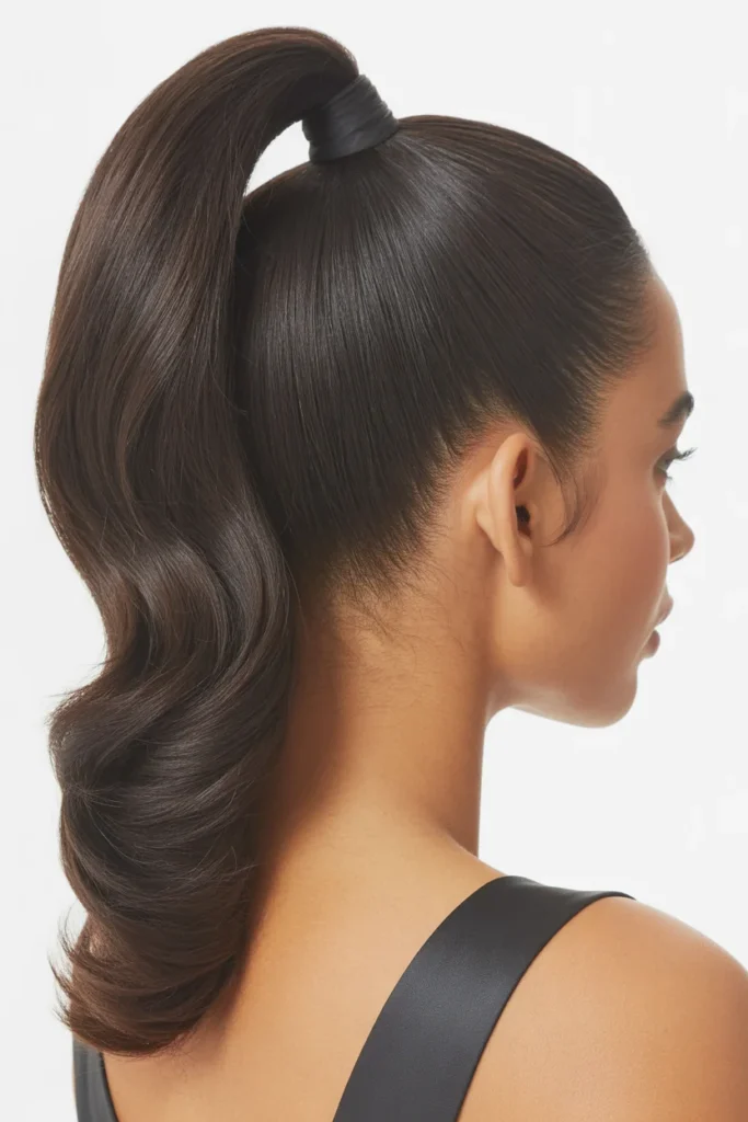 Sleek High Ponytail with Face-Framing Pieces