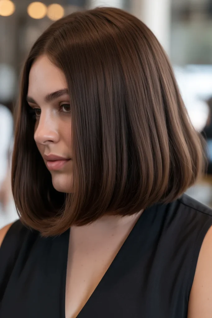  Sleek Mid-Length Cut