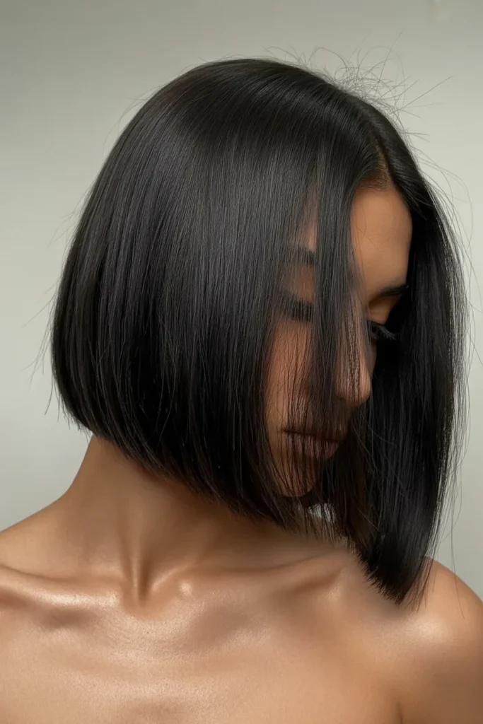Sleek Middle Part Bob