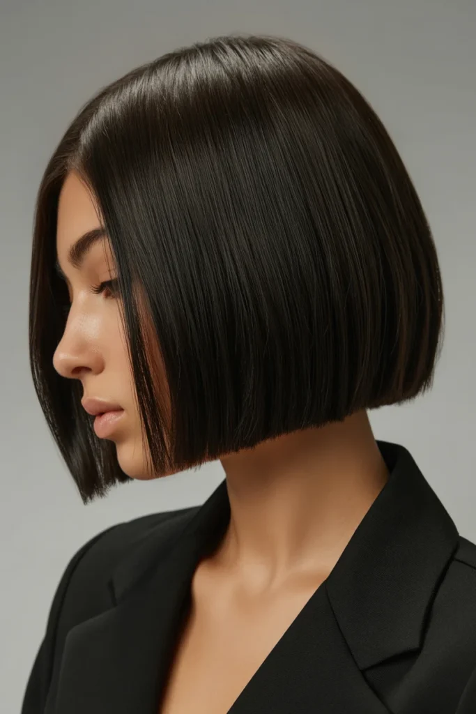 Sleek Straight Bob with Chin-Length Cut