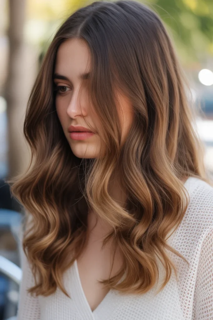 Soft Brunette Ombre from Root to Tip