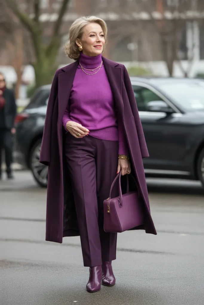 Sophisticated Plum Purple Monochrome Look