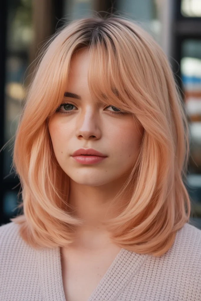 Strawberry Blonde Curtain Lob