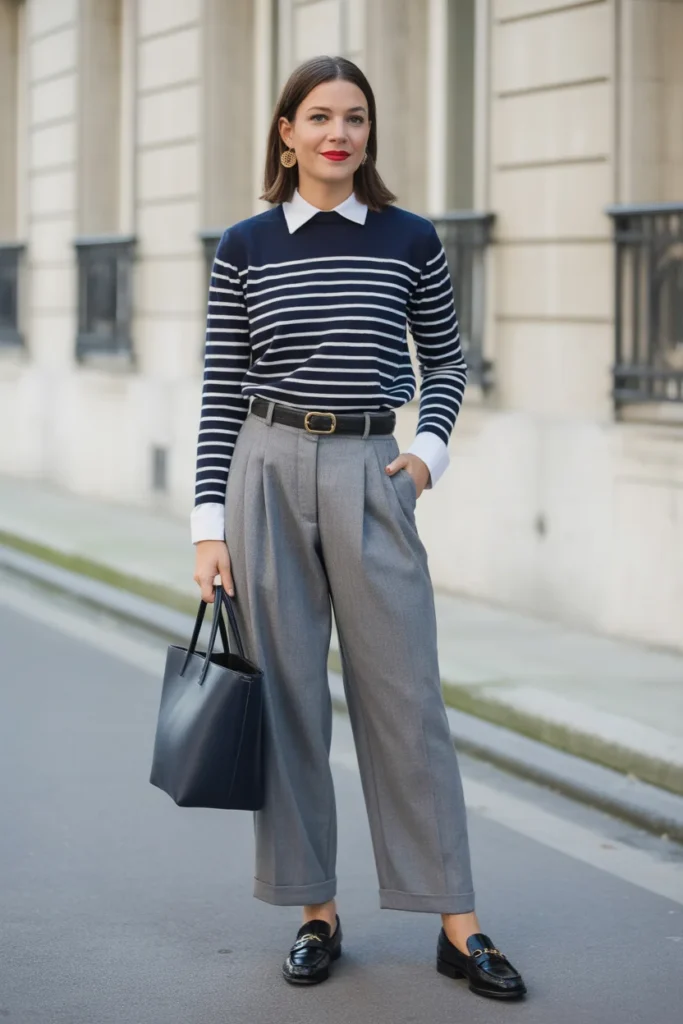 Striped Sweater with Trousers