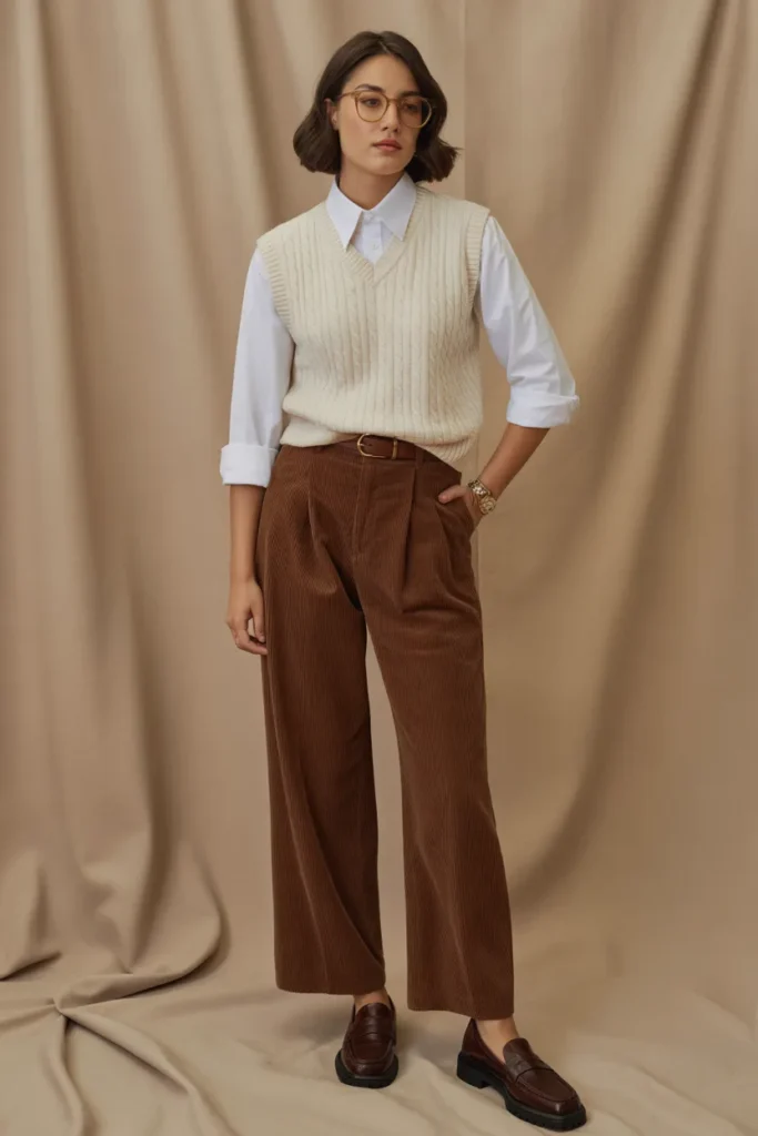 Sweater Vest with Collared Shirt