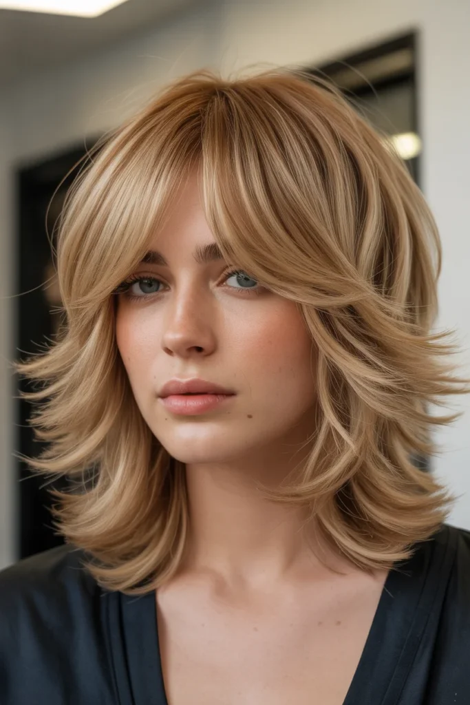 Textured Shag with Curtain Bangs