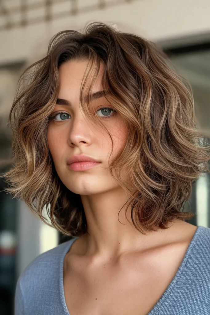 Tousled Midi Cut with Piecey Front Layers