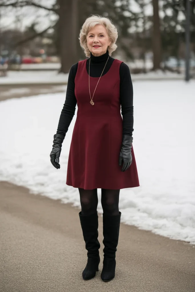 Turtleneck Under Sleeveless Dress