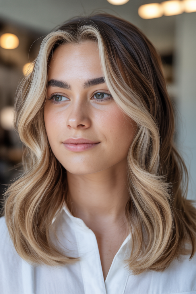 Vanilla Blonde with Caramel Face-Framing