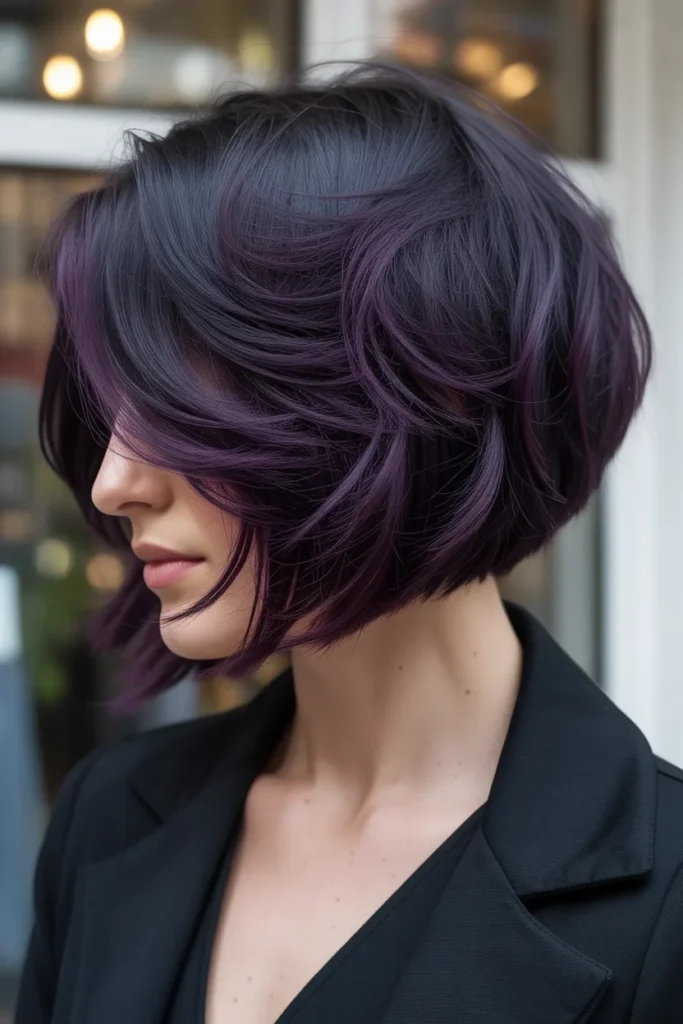 Violet Black Stacked Bob